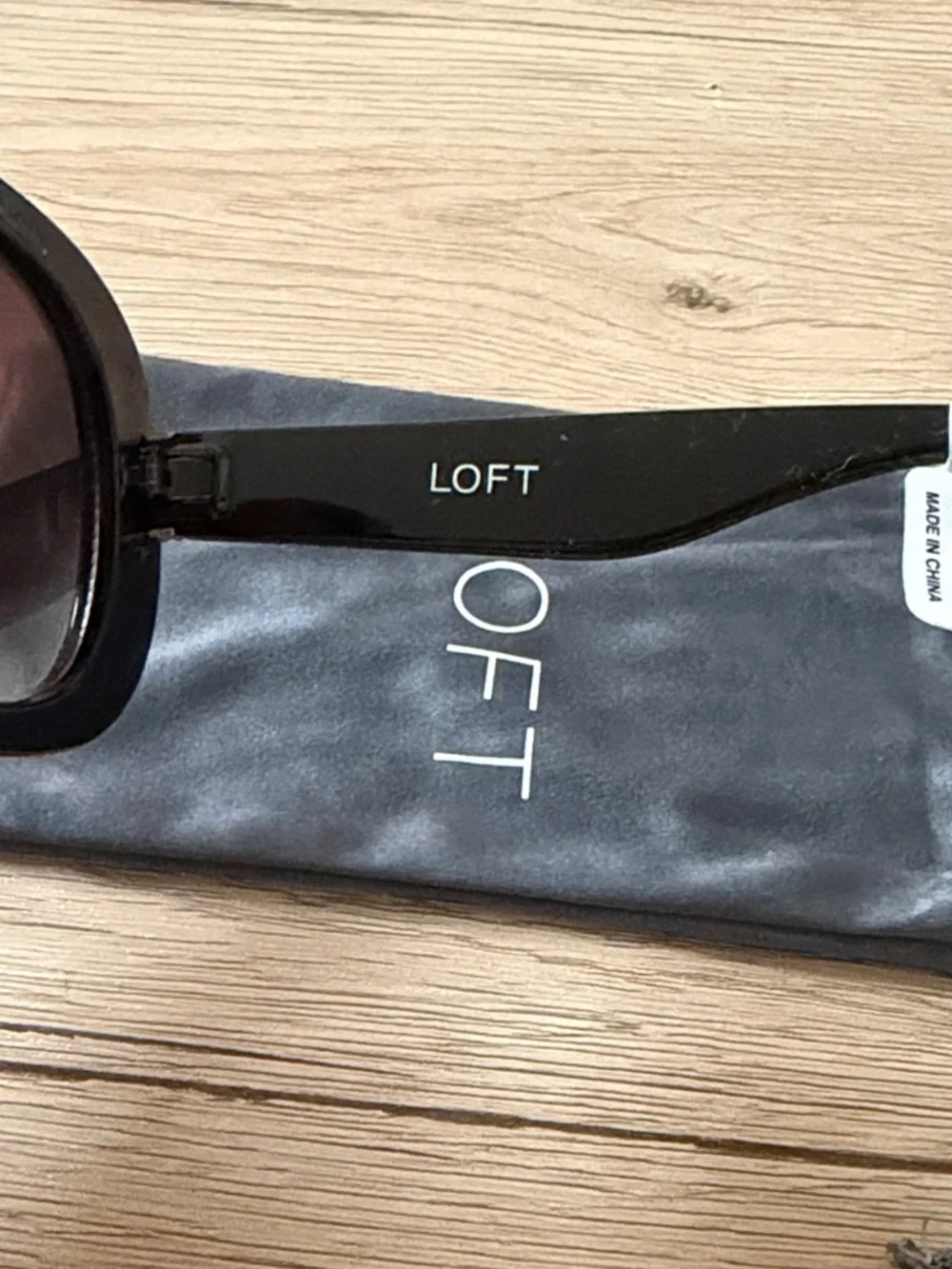 NWT LOFT Black Oversized Round Sunglasses Chic Retro Glam